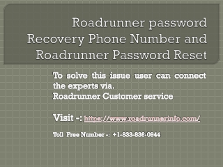 Roadrunner Customer Support 1-833-836-0944 | Roadrunner Password Recovery