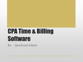 Automated CPA Time and Billing Software System – QuickstartAdmin