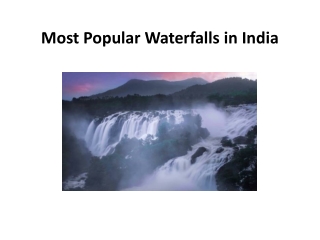 Most Popular Waterfalls in India