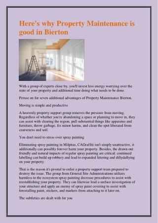 Here's why Property Maintenance is good in Bierton