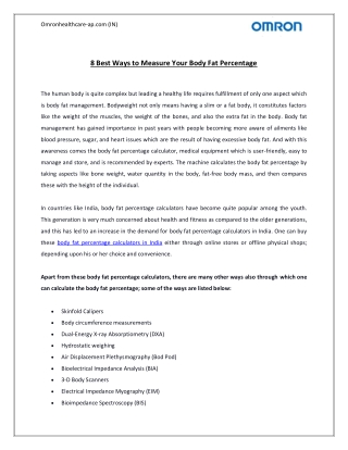 Best Ways to Measure Your Body Fat Percentage