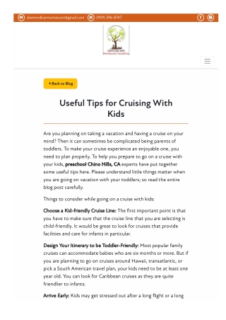 Useful Tips for Cruising With Kids