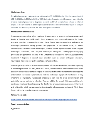 Endoscopy Equipment Market pdf