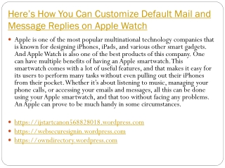 Here’s How You Can Customize Default Mail and Message Replies on Apple Watch