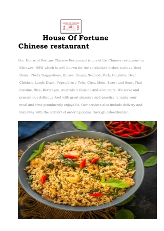 House of fortune chinese restaurant kirrawee, nsw - 5 % off