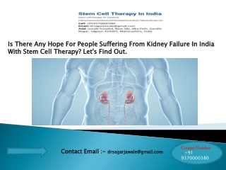 Stem Cell Therapy India