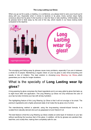 The Long Lasting Lip Gloss