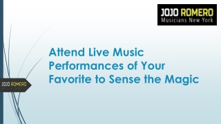 Live Music Performances of Your Favorite Sense the Magic | JoJo Romero
