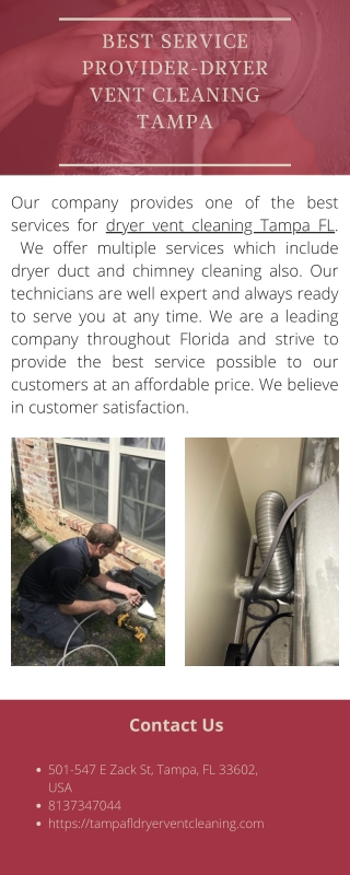 Best service provider-Dryer vent Cleaning tampa