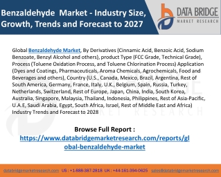 The benzaldehyde market is expected to be growing at a growth rate of 3.52%
