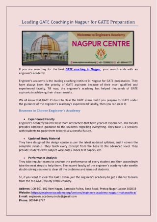 GATE Coaching in Nagpur