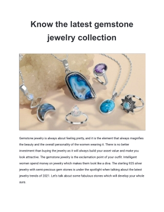 Know the latest gemstone jewelry collection