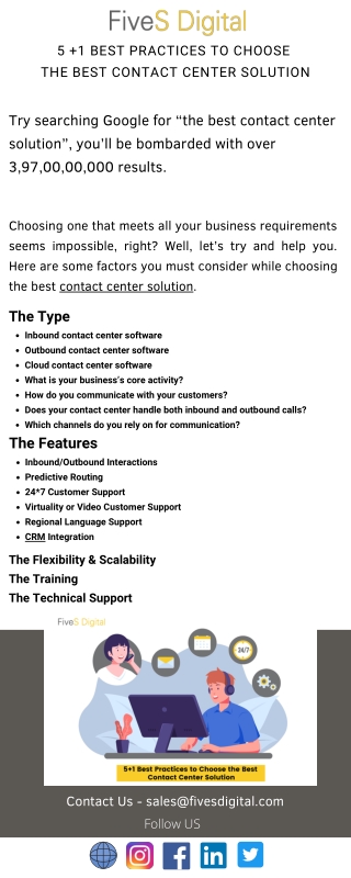 Best Practices to Choose the Best Contact Center Solution