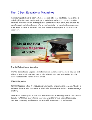 The 10 Best Educational Magazines