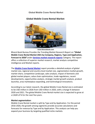 Global Mobile Crane Rental Market