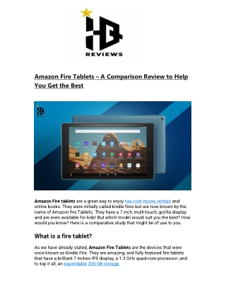 Amazon Fire Tablets – A Comparison Review to Help You Get the Best