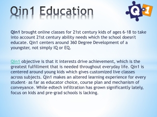 Qin1 Education - Take charge of your Personal Development