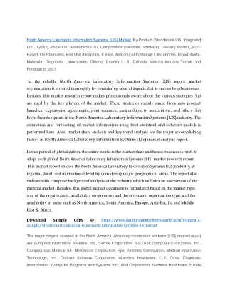 North America Laboratory Information Systems (LIS) Market