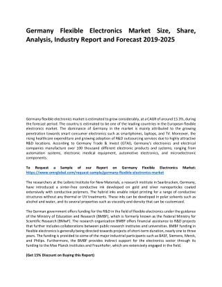 Germany Flexible Electronics Market Trends, Size, Competitive Analysis and Forec