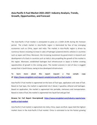 Asia-Pacific E-Fuel Market