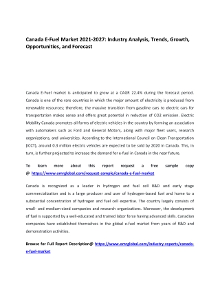 Canada E-Fuel Market