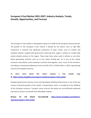 European E-Fuel Market