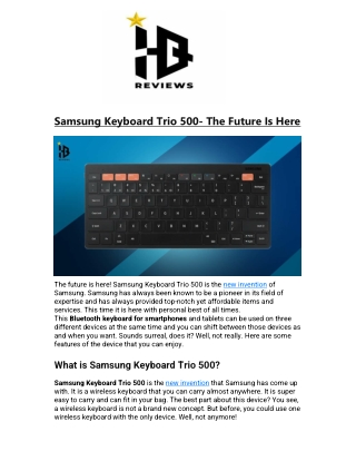 Samsung Keyboard Trio 500- The Future Is Here