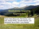 Biodiversity Mapping Approaches