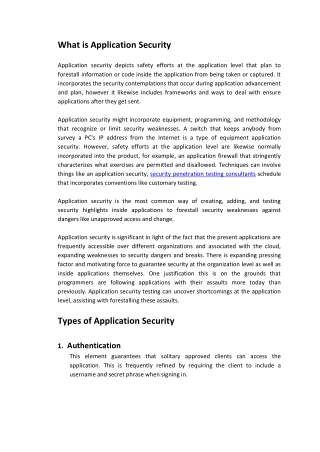 What is Application Security
