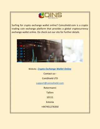 Crypto Exchange Wallet Online | Coinsshield.com
