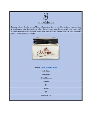 shoe cleaning toronto | shoemedic.com