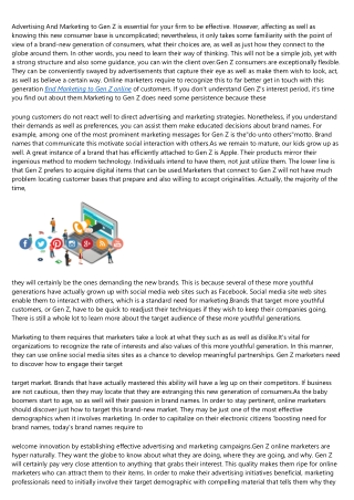 The Next Big Thing in details on Marketing to Gen Z reviews