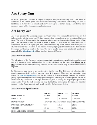 Arc Spray Gun Manufacturer | Arc Spray Gun Price in India