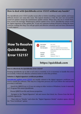 How to deal with QuickBooks error 15215 without any hassle