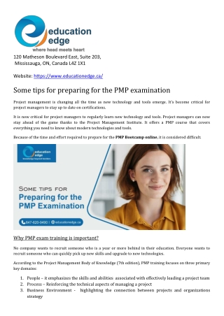 Some tips for preparing for the PMP examination