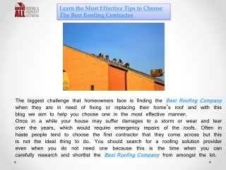 Best Roofing Company Melrose Park