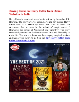 Buying  Harry Potter Books from Online Websites in India -Bookswagon