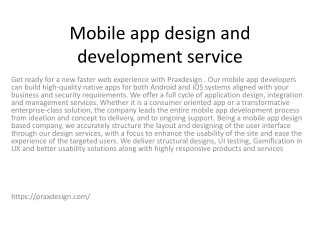 Mobile app design and development service