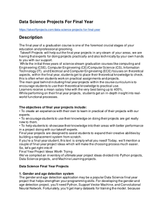 Data Science Projects For Final Year.docx
