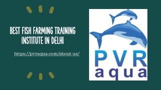 BEST FISH FARMING TRAINING INSTITUTE IN DELHI