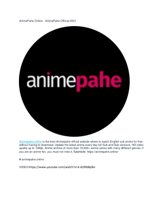 AnimePaAnimePahe Online - AnimePahe Official 2021