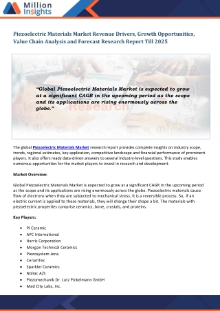 Piezoelectric Materials Market