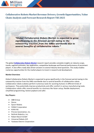 Collaborative Robots Market