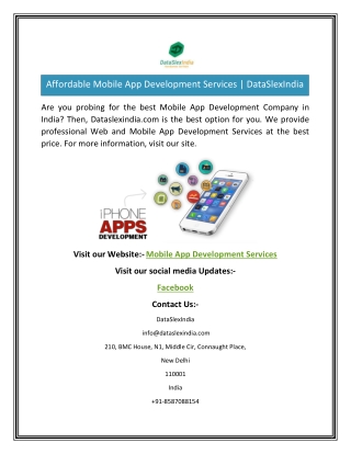 Affordable Mobile App Development Services | DataSlexIndia