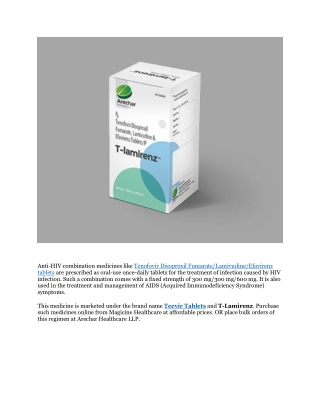 Tenofovir Disoproxil Fumarate Lamivudine Efavirenz tablets