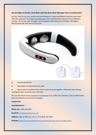 Say Goodbye to Painful, Tired Neck with this Relax Neck Massager from Jscomfortzstore