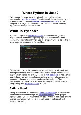 Where Python Is Used