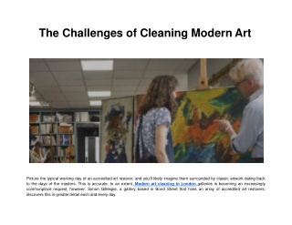 The Challenges of Cleaning Modern Art