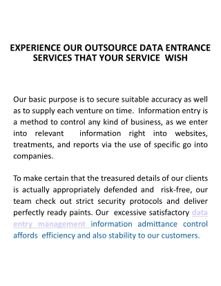 Data Entry Management (Revised Version)