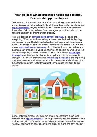 Why do Real Estate business needs mobile app